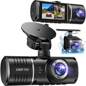 SUVCON 3-Channel Dash Cam Front Rear Inside 1080P w/ 32GB Card